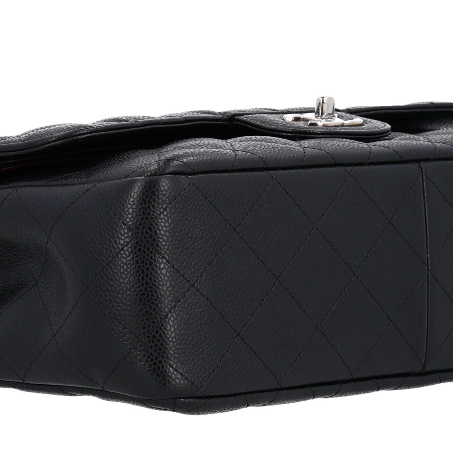 Caviar Quilted Jumbo Double Flap Black