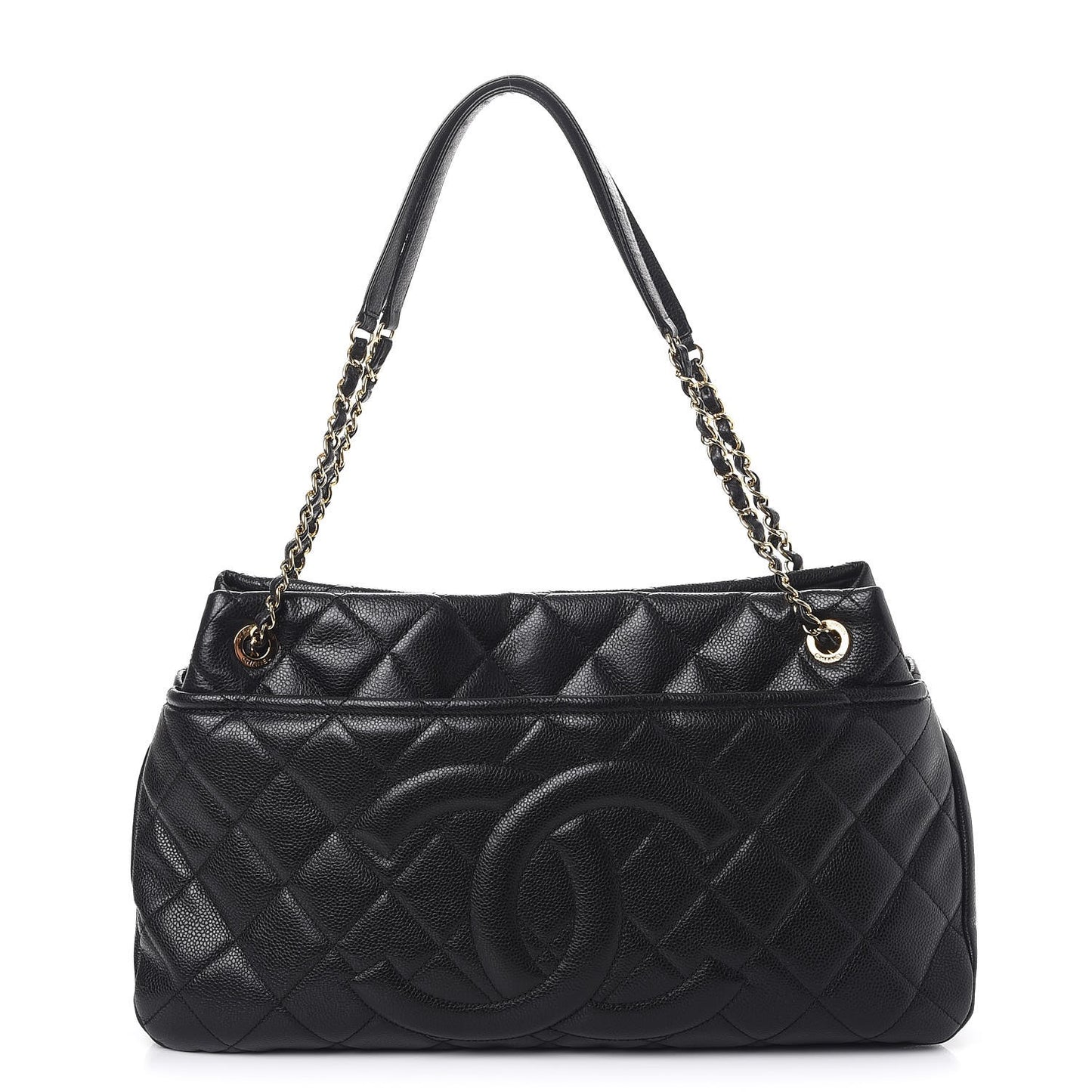 Caviar Quilted Timeless CC Soft Tote Black