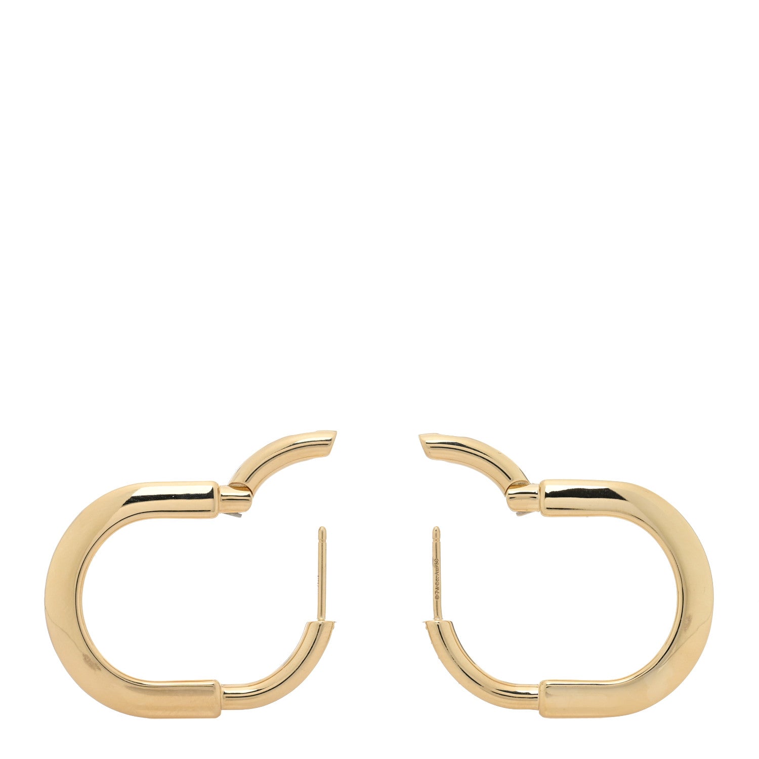 Tiffany 18K Yellow Gold Diamond Medium Lock Earrings 3 of 5