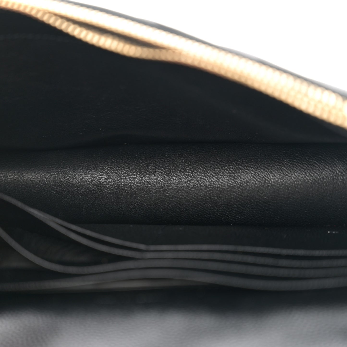 Grain De Poudre Matelasse Chevron Monogram Envelope Chain Wallet Black