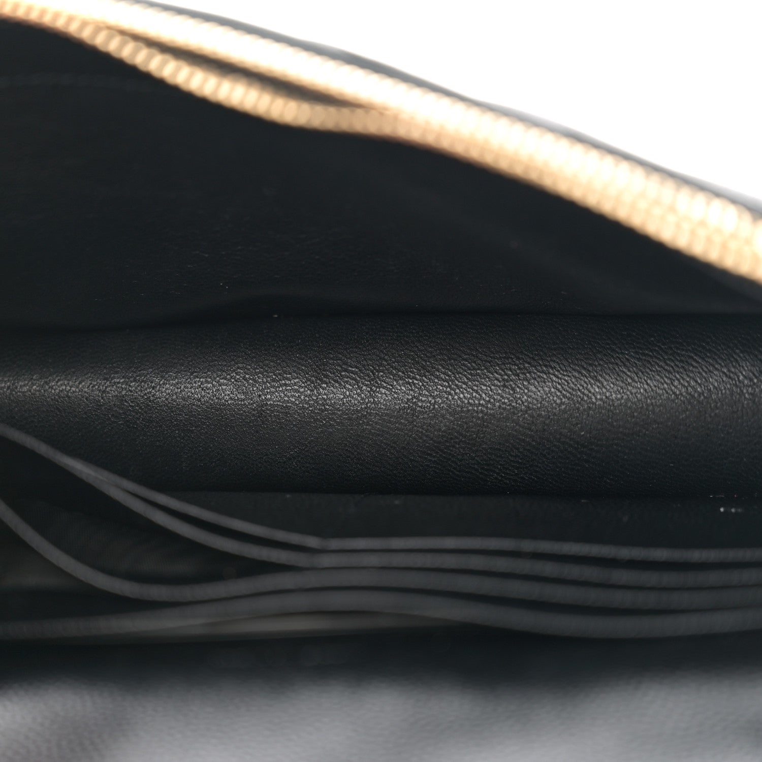 Saint Laurent Grain De Poudre Matelasse Chevron Monogram Envelope Chain Wallet Black 5 of 11