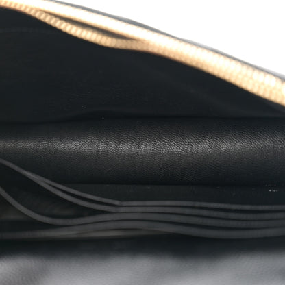 Saint Laurent Grain De Poudre Matelasse Chevron Monogram Envelope Chain Wallet Black 5 of 11