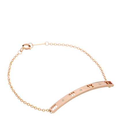 Tiffany 18K Rose Gold Diamond Atlas Bar Pierced Bracelet 1 of 3