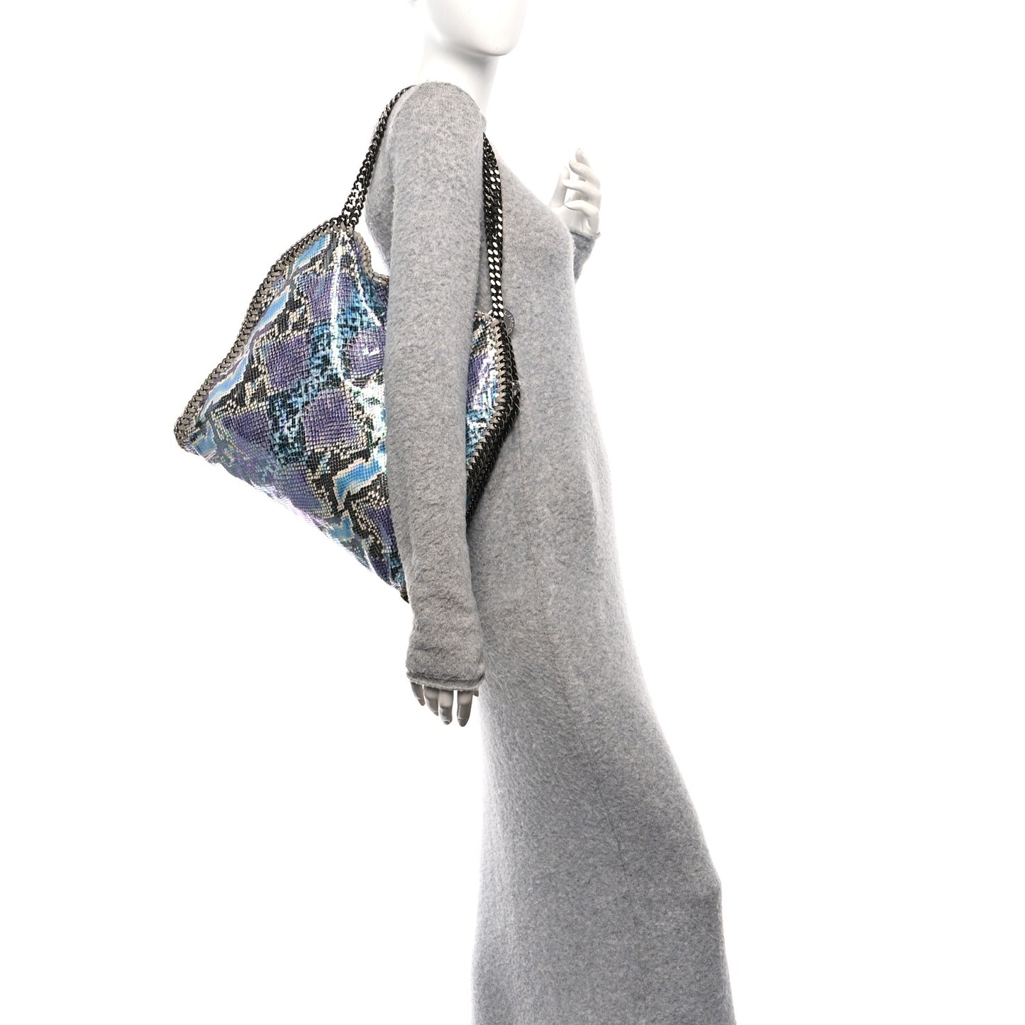 Eco Python Oleographic Small Falabella Tote Navy