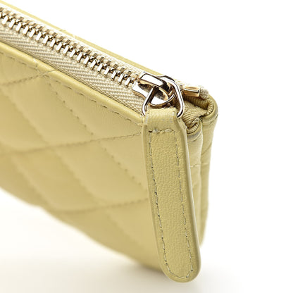 Chanel Lambskin Quilted Small Cosmetic Case Yellow 9 of 10
