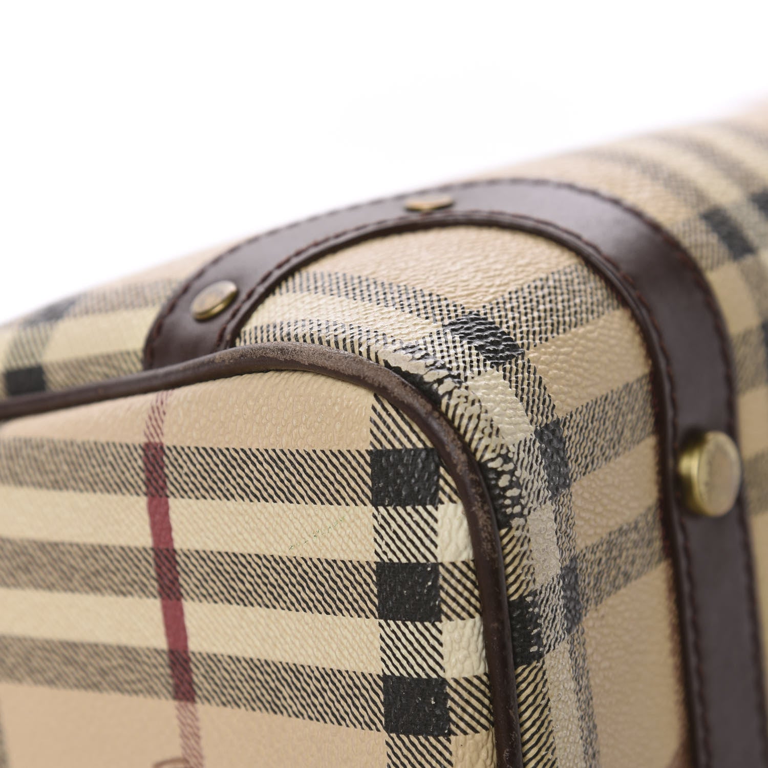 Burberry Haymarket Check Studded Bowler Brown 10 of 21