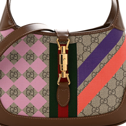 Gucci GG Supreme Monogram Azalea Calfskin Print Web Small Jackie 1961 Hobo Multicolor 9 of 11