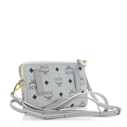 MCM Metallic Visetos Crossbody Tech Pouch Silver 2 of 10