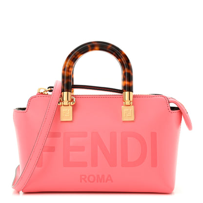 Fendi Vitello King Plexiglass Logo Embossed Mini By The Way Top Handle Boston Bag Pink Dalia 1 of 11