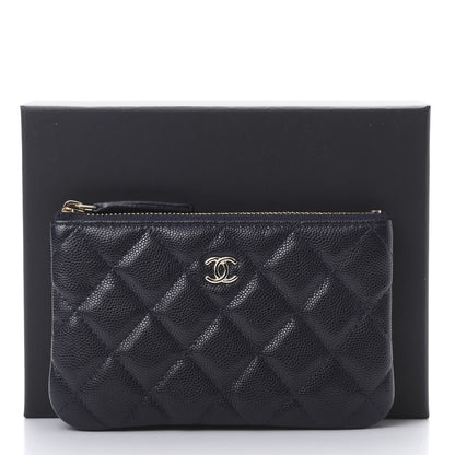 Chanel Caviar Quilted Small Cosmetic Case Navy Blue 8 of 8