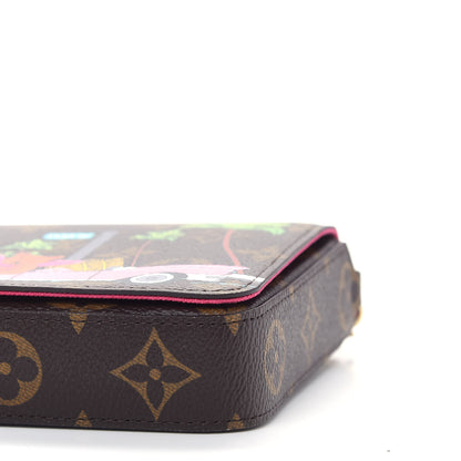 Louis Vuitton Monogram 2021 Christmas Animation Hollywood Pochette Felicie Chain Wallet Fuchsia 9 of 9