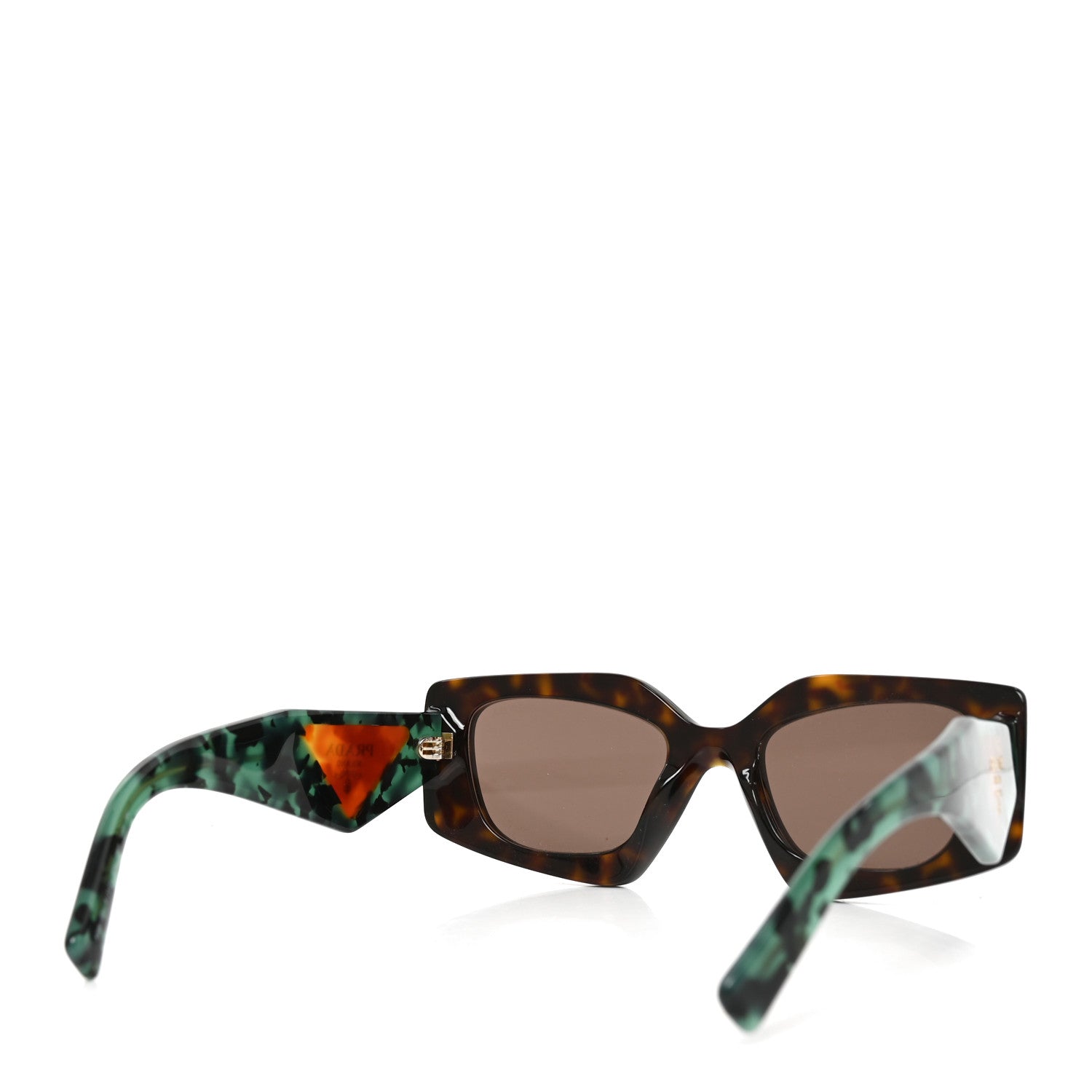 Prada Acetate Square Sunglasses SPR 15Y Tortoise Green 3 of 7