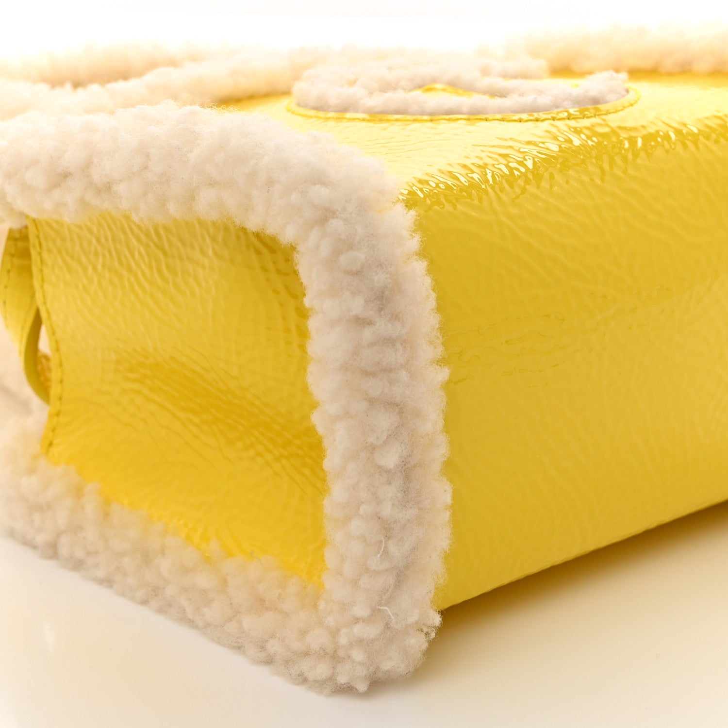 Telfar X UGG Crinkle Patent Shearling Small Shopping Bag Taxi 9 of 10