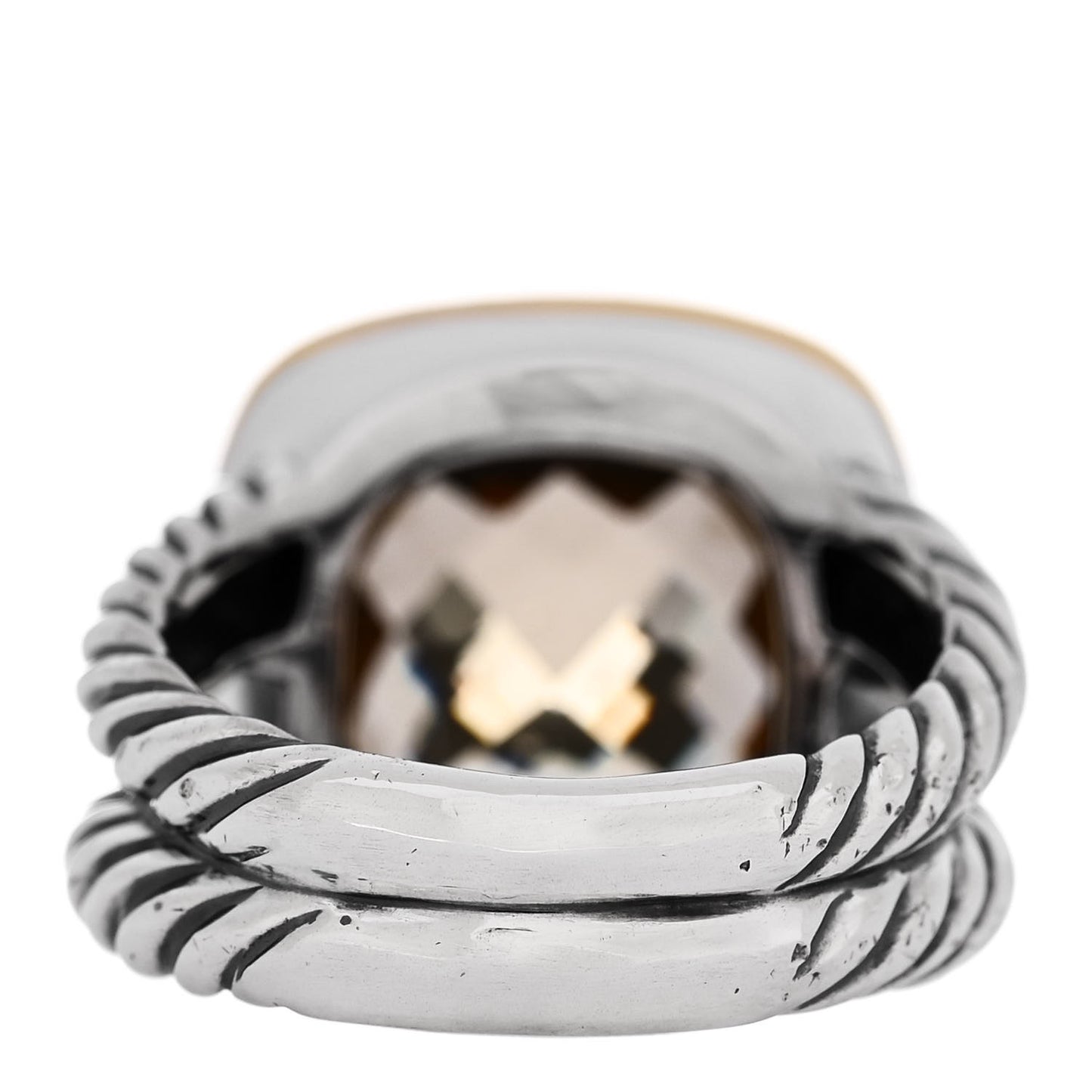 Sterling Silver 18K Yellow Gold Diamond Citrine 11mm Albion Ring 49 5