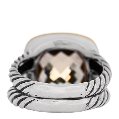 David Yurman Sterling Silver 18K Yellow Gold Diamond Citrine 11mm Albion Ring 49 5 4 of 6