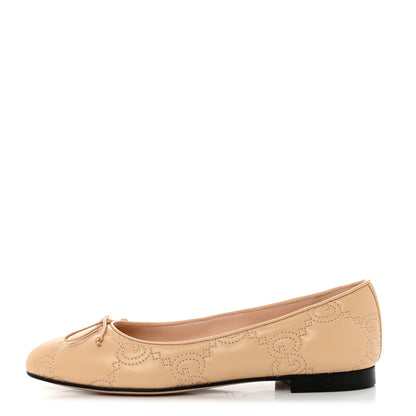 Gucci Nappa GG Matelasse Jolie Ballet Flats 38 Naturale 1 of 9