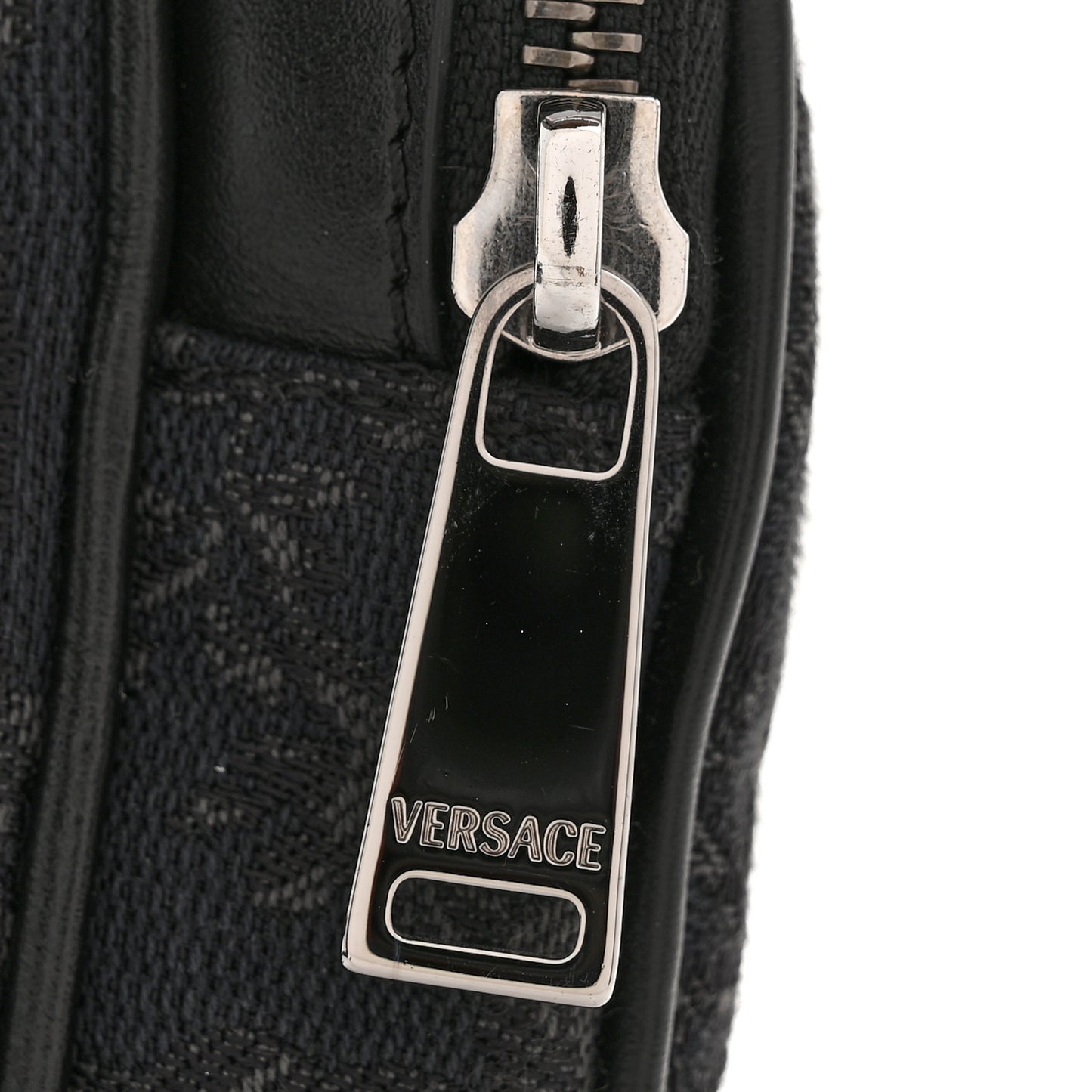 Fabric Jacquard Calfskin Small Barocco Crossbody Bag Black