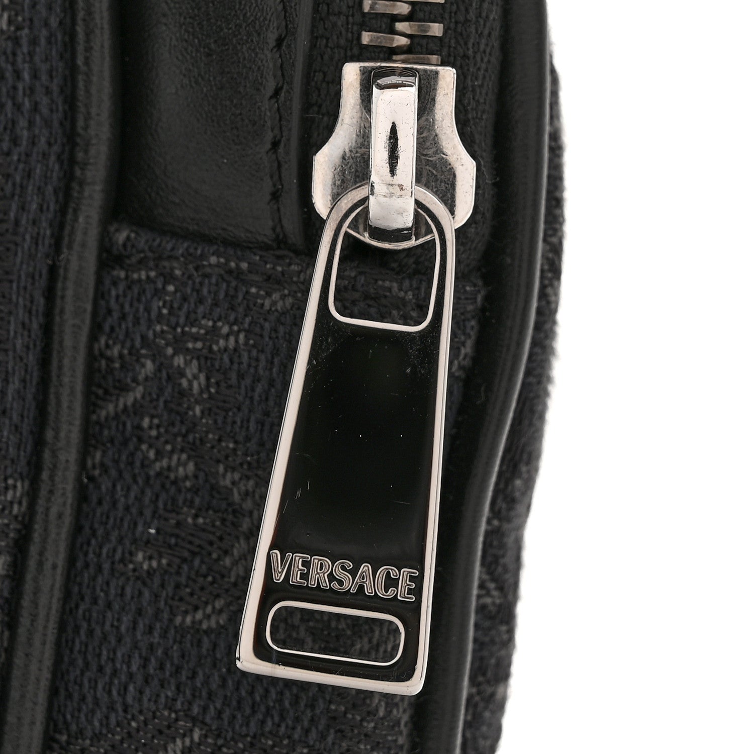 Versace Fabric Jacquard Calfskin Small Barocco Crossbody Bag Black 11 of 11