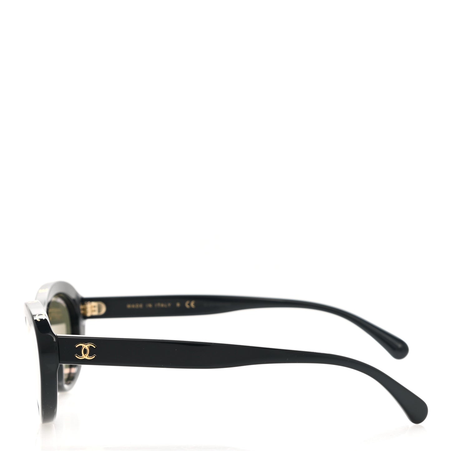 Acetate 24K Gold Mirror Oval Sunglasses 5416 Black