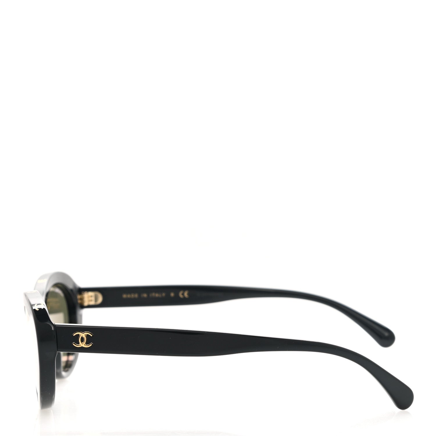 Chanel Acetate 24K Gold Mirror Oval Sunglasses 5416 Black 3 of 8