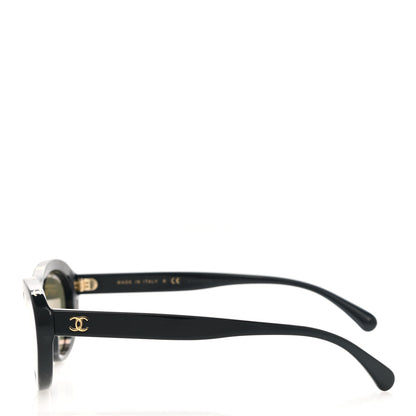Chanel Acetate 24K Gold Mirror Oval Sunglasses 5416 Black 3 of 8