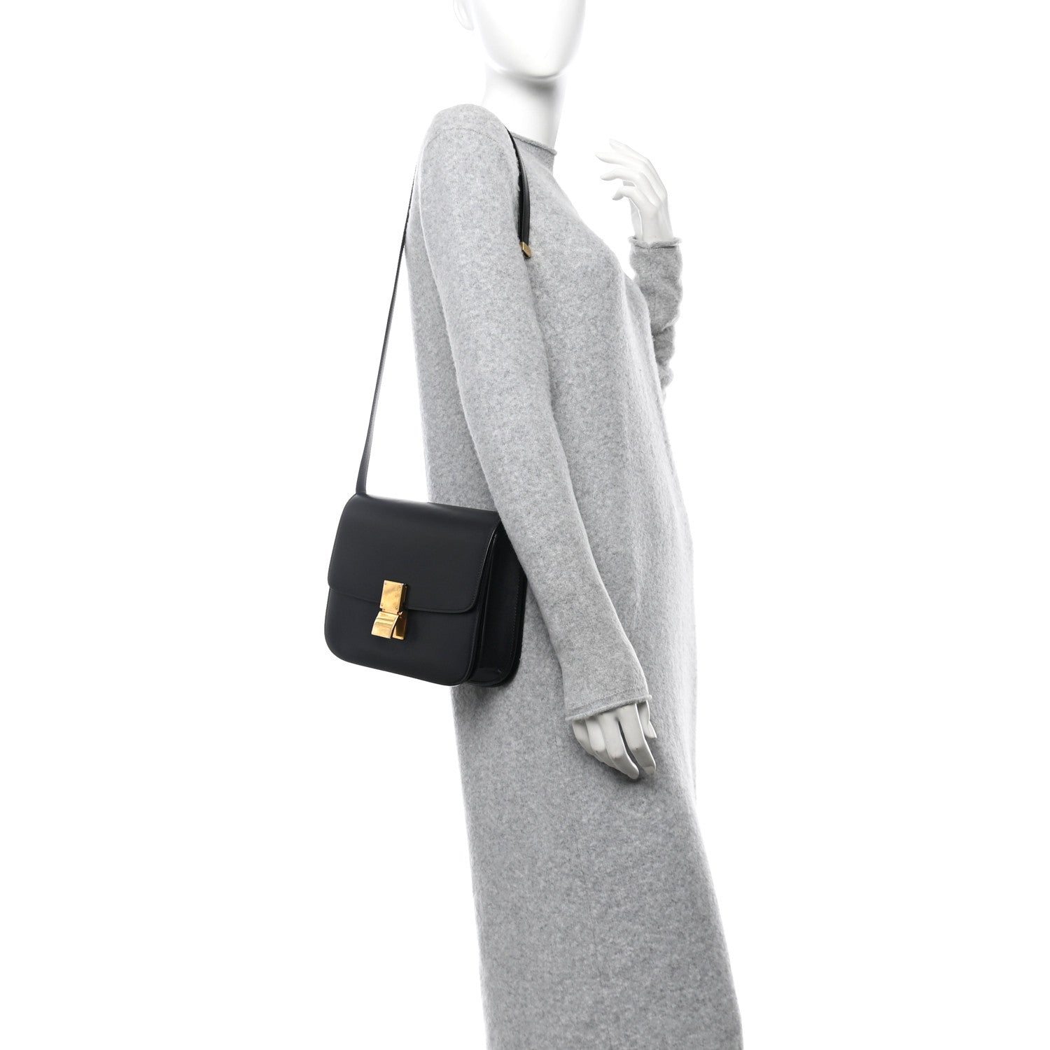 Celine Box Calfskin Medium Classic Box Flap Bag Black 2 of 11