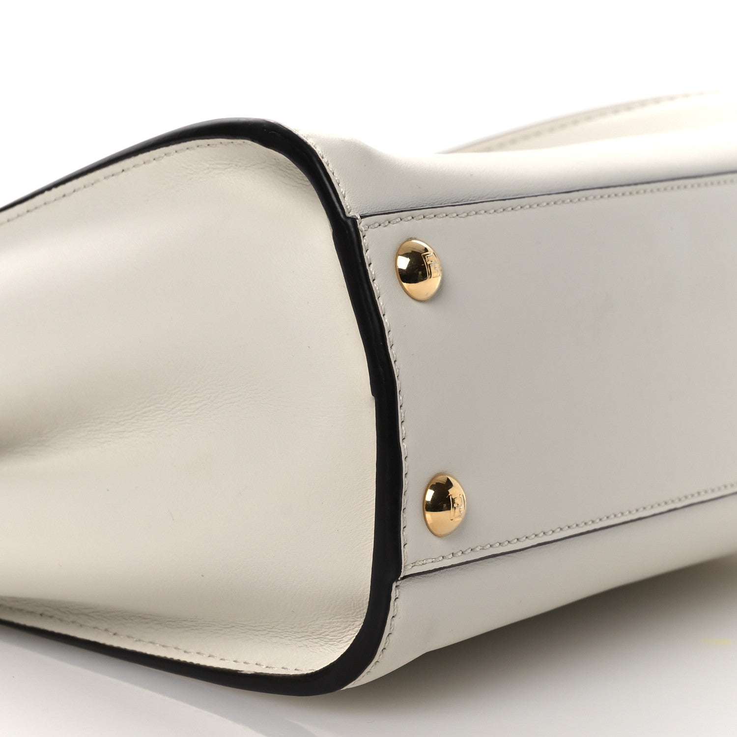 Fendi Vitello Seta Fabric Jacquard FF 1974 Mini Peekaboo Iconic Satchel White 9 of 12