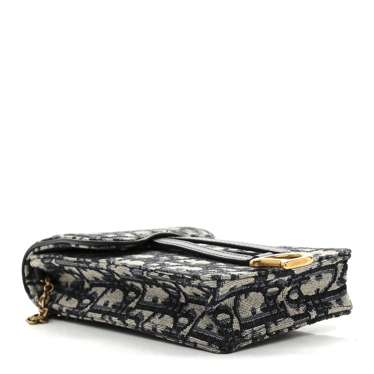 Christian Dior Oblique Vertical Saddle Pouch Blue 4 of 9