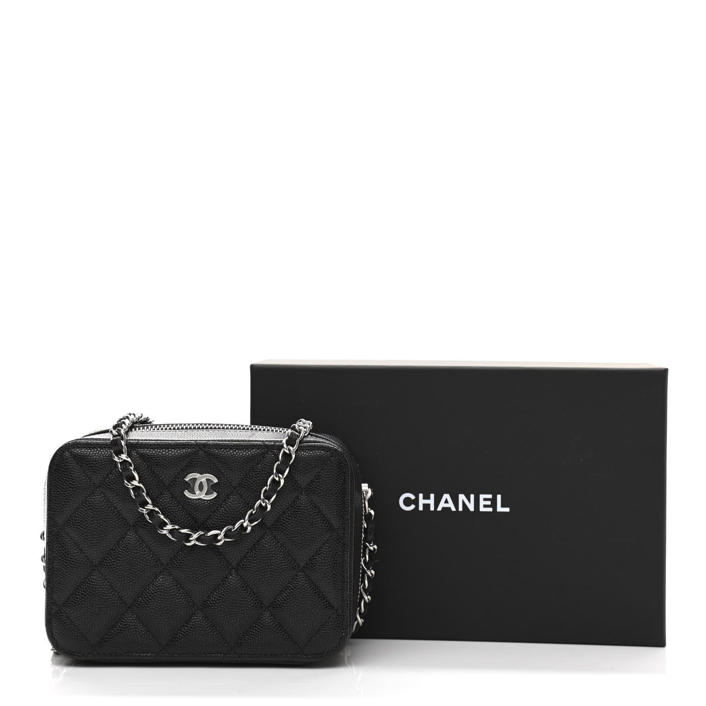 Caviar Quilted Camera Bag Black