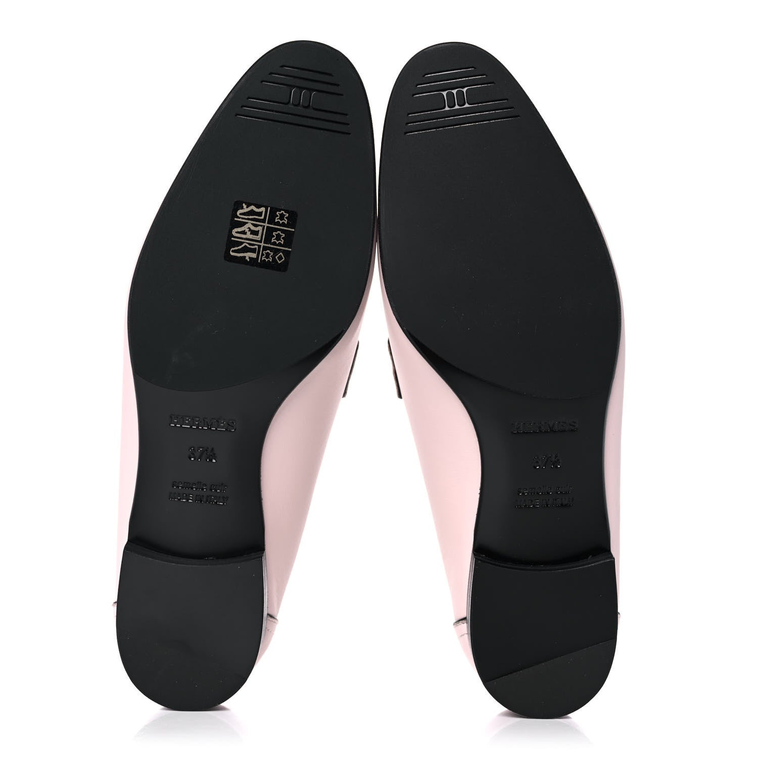Hermes Calfskin Womens Paris Loafers 37.5 Rose Petale 5 of 9