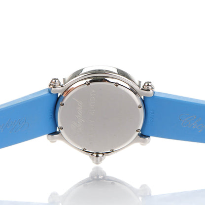 Chopard Stainless Steel Rubber Diamond Bezel Ruby Yellow Blue Sapphire 39mm Happy Sport Fish Quartz Watch Blue 6 of 8