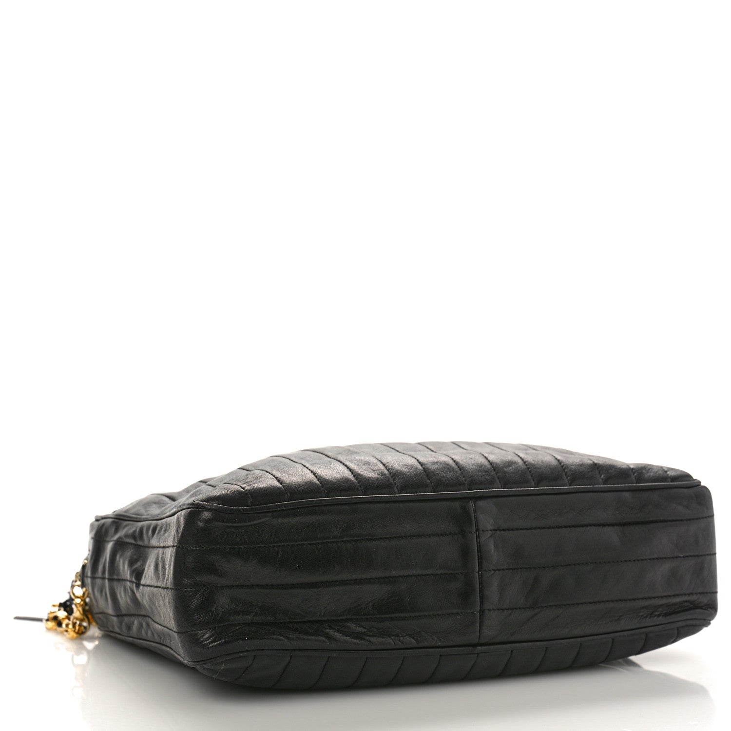 Chanel Lambskin Vertical Quilted Tassel Camera Case Black 4 of 9
