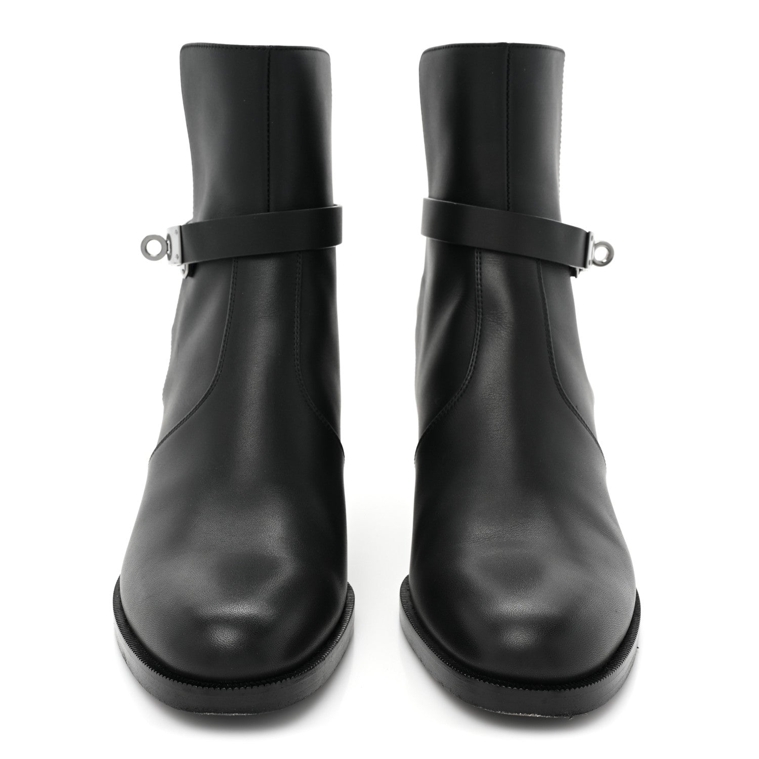 Hermes Calfskin Frenchie 50 Ankle Boots 37 Black 2 of 9