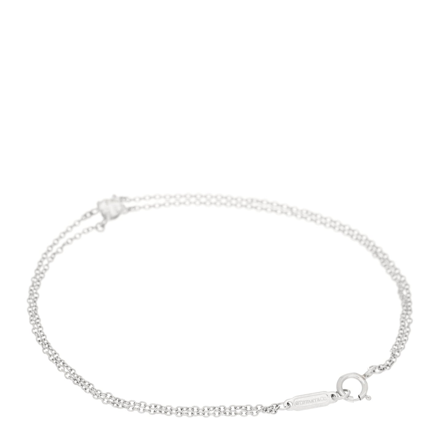 Platinum Diamond .17ct Double Chain Solitaire Bracelet