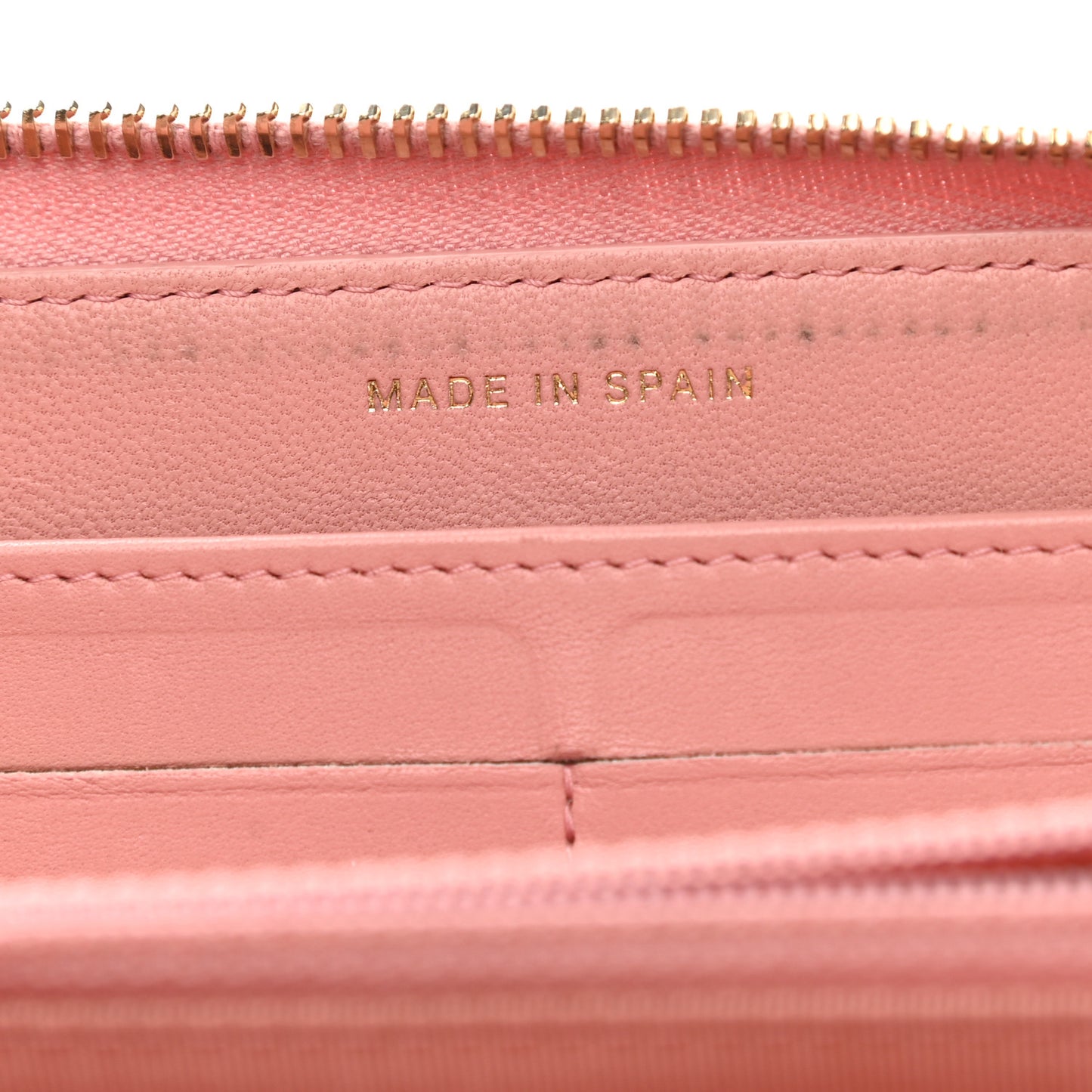 Lambskin Quilted Large Gusset Zip Around Wallet Light Pink