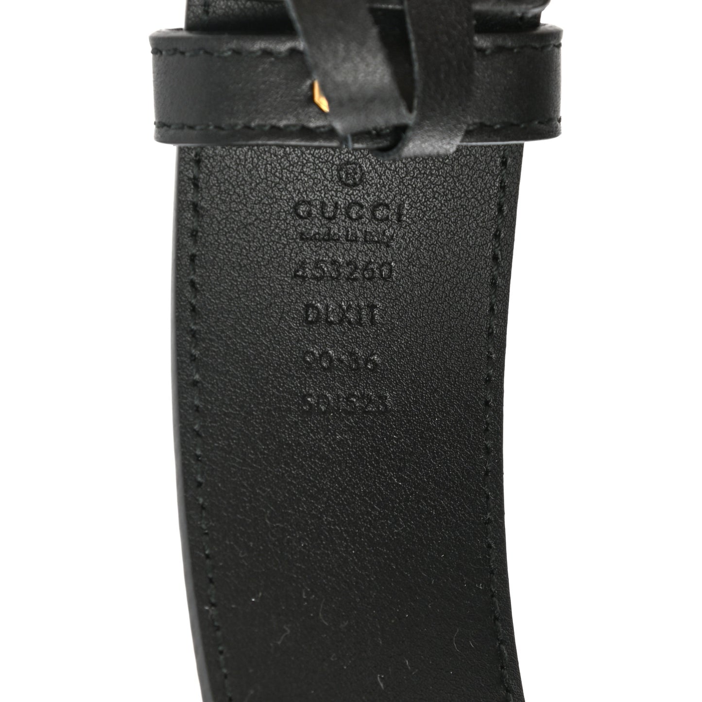 Moon Calfskin Pearl Double G 40mm Belt 90 36 Black Cream