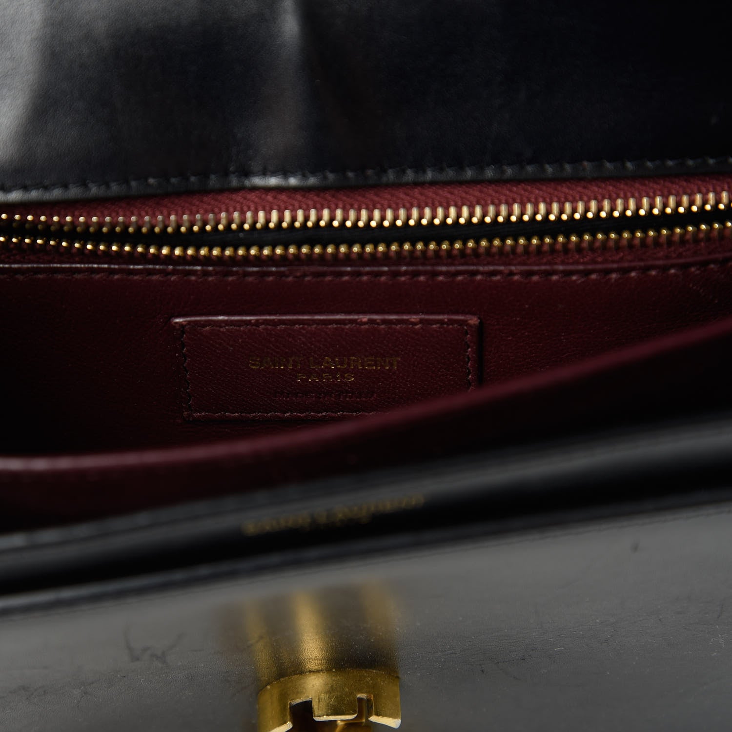 Saint Laurent Smooth Calfskin Monogram Cassandra Clasp Bag Black 8 of 10