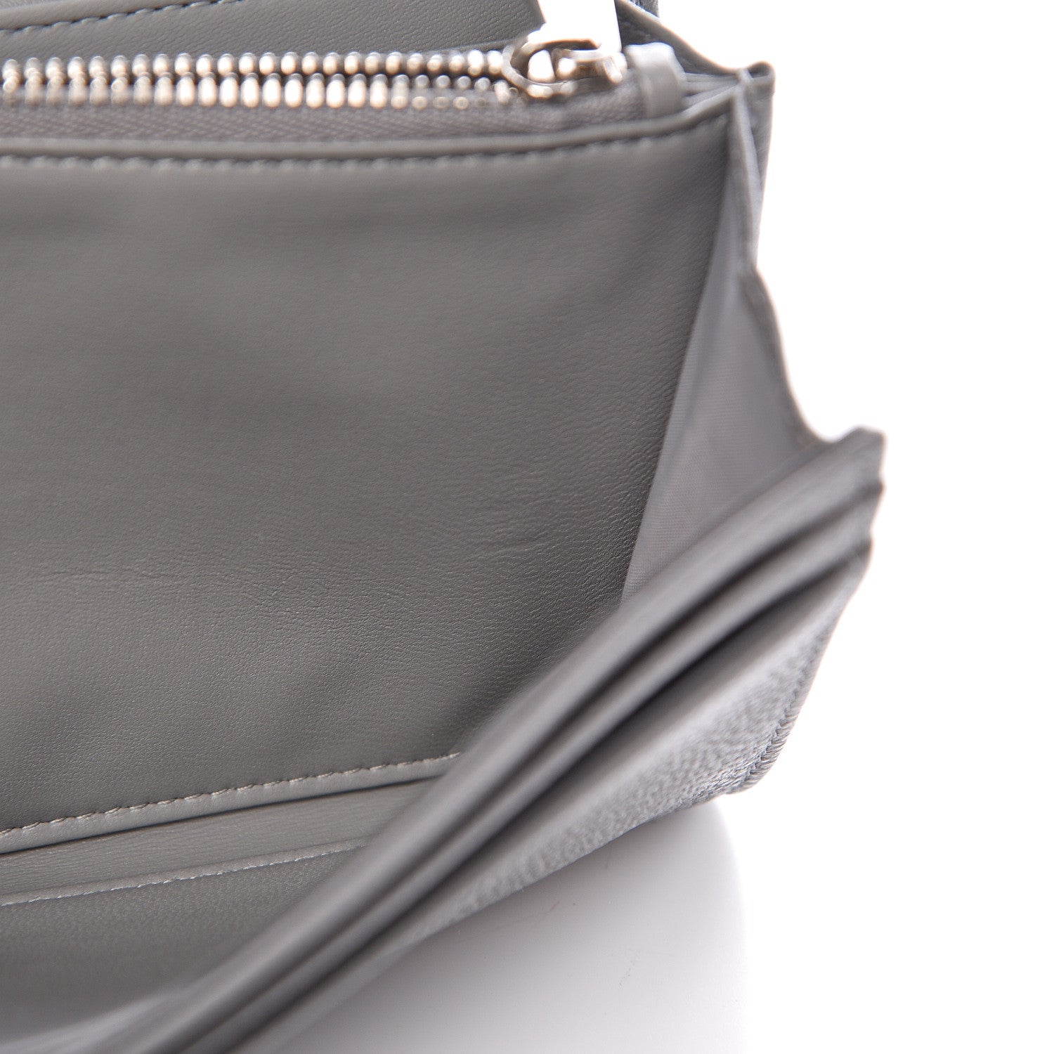 Christian Dior Grained Calfskin Diorama Croisiere Chain Wallet Gris 10 of 17