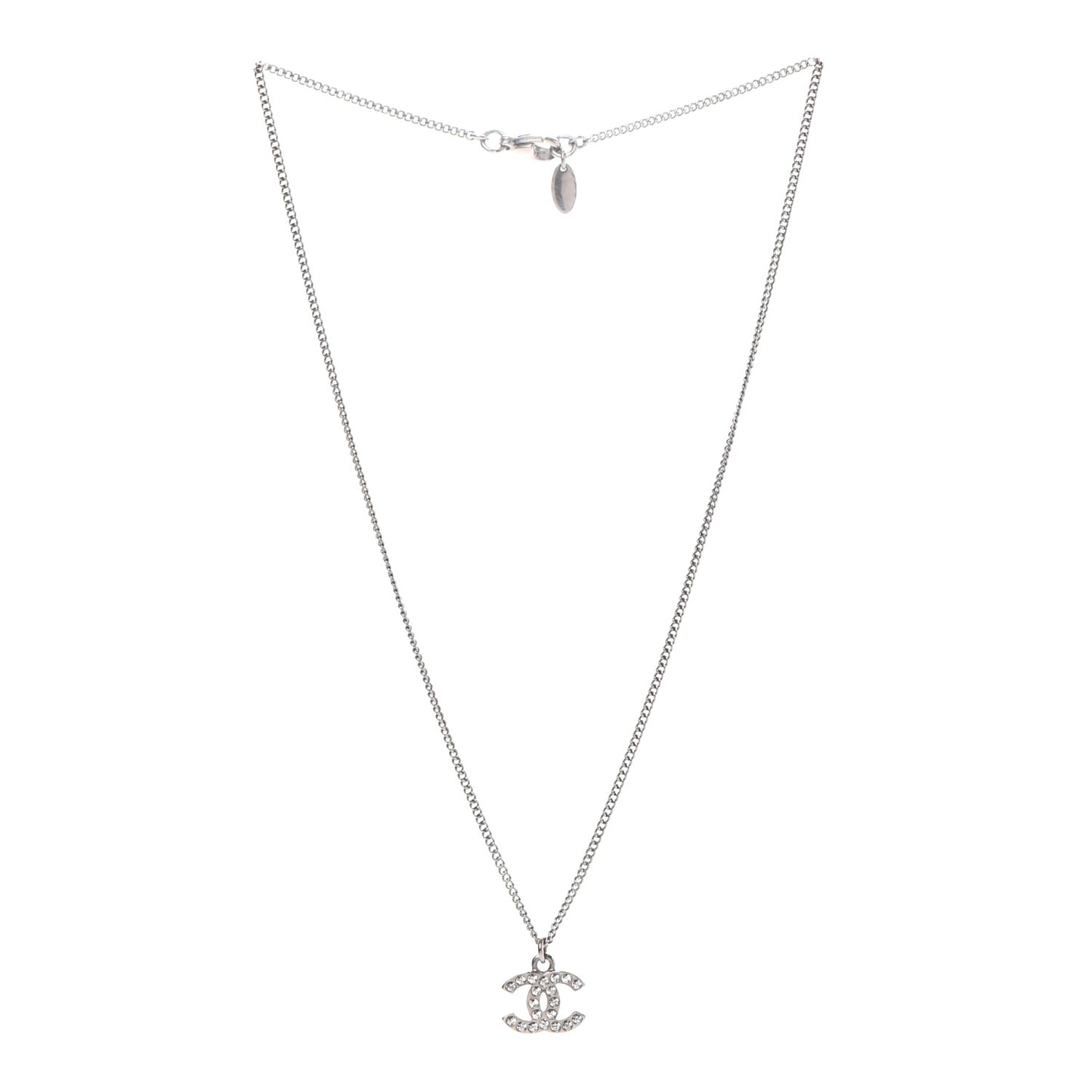 Crystal CC Necklace Silver