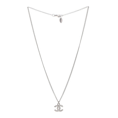 Chanel Crystal CC Necklace Silver 3 of 5