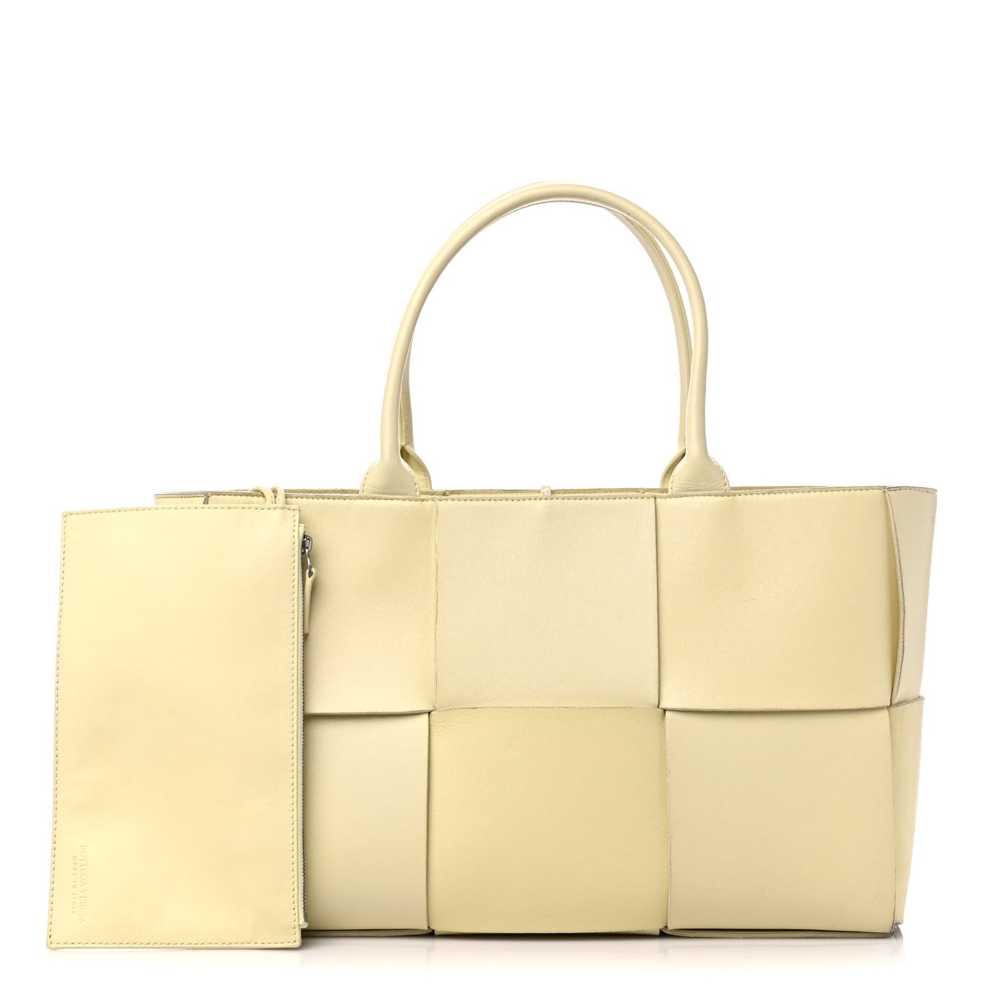Calfskin Maxi Intreccio Medium Arco Tote Sherbert