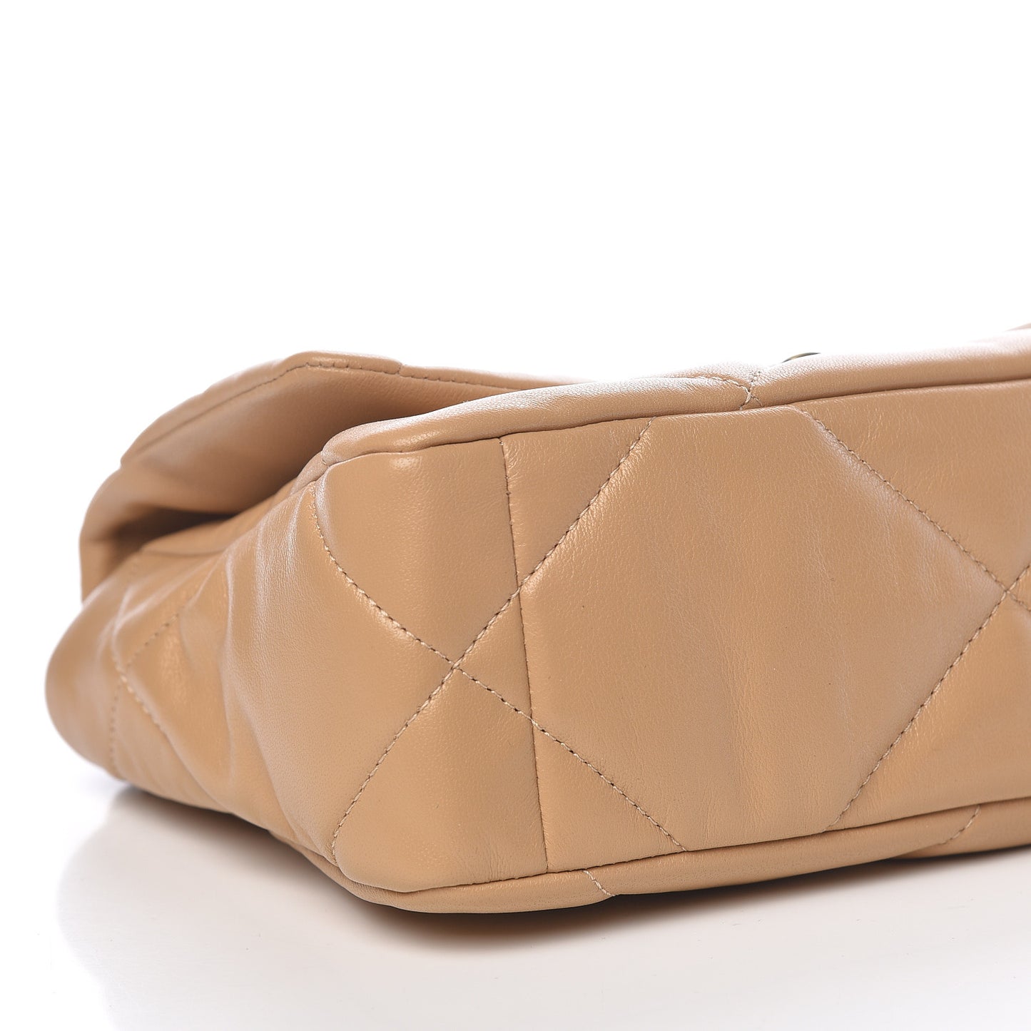 Lambskin Quilted Medium 19 Flap Dark Beige