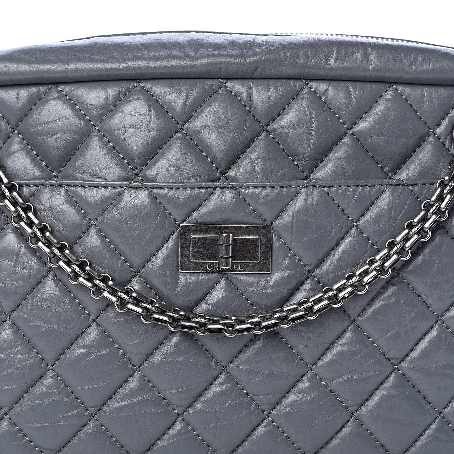Aged Calfskin Medium Reissue Camera Case Grey