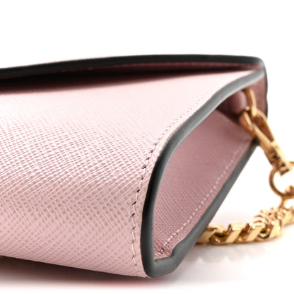 Prada Saffiano Metal Envelope Clutch Pink 9 of 10