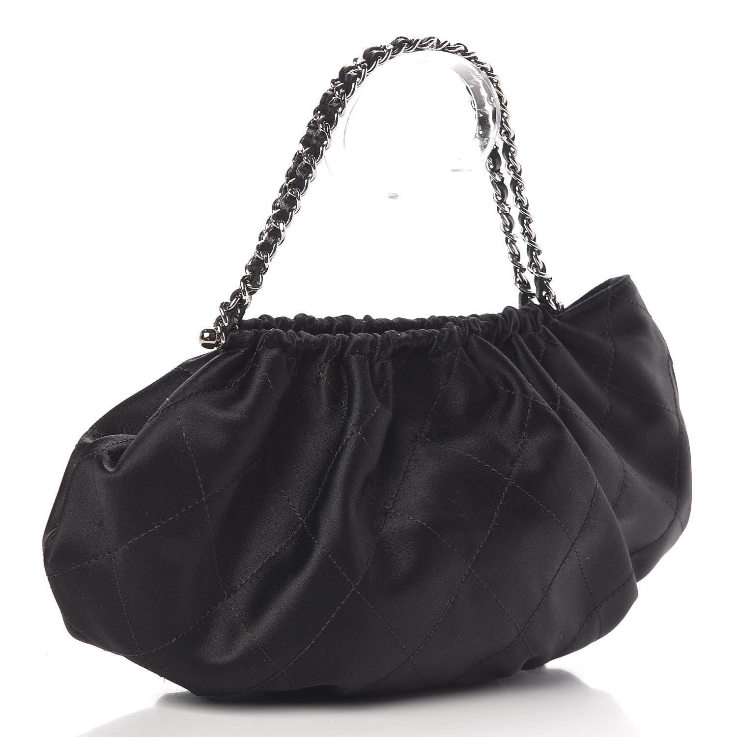 Chanel Satin Frame Top CC Small Evening Bag Black 3 of 10