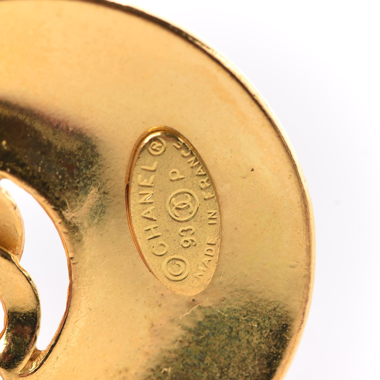 Chanel CC Clip On Earrings Gold 4 of 4