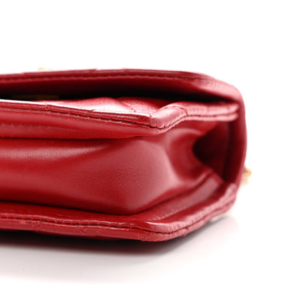 Chanel Shiny Lambskin Quilted Extra Mini Flap Red 10 of 12