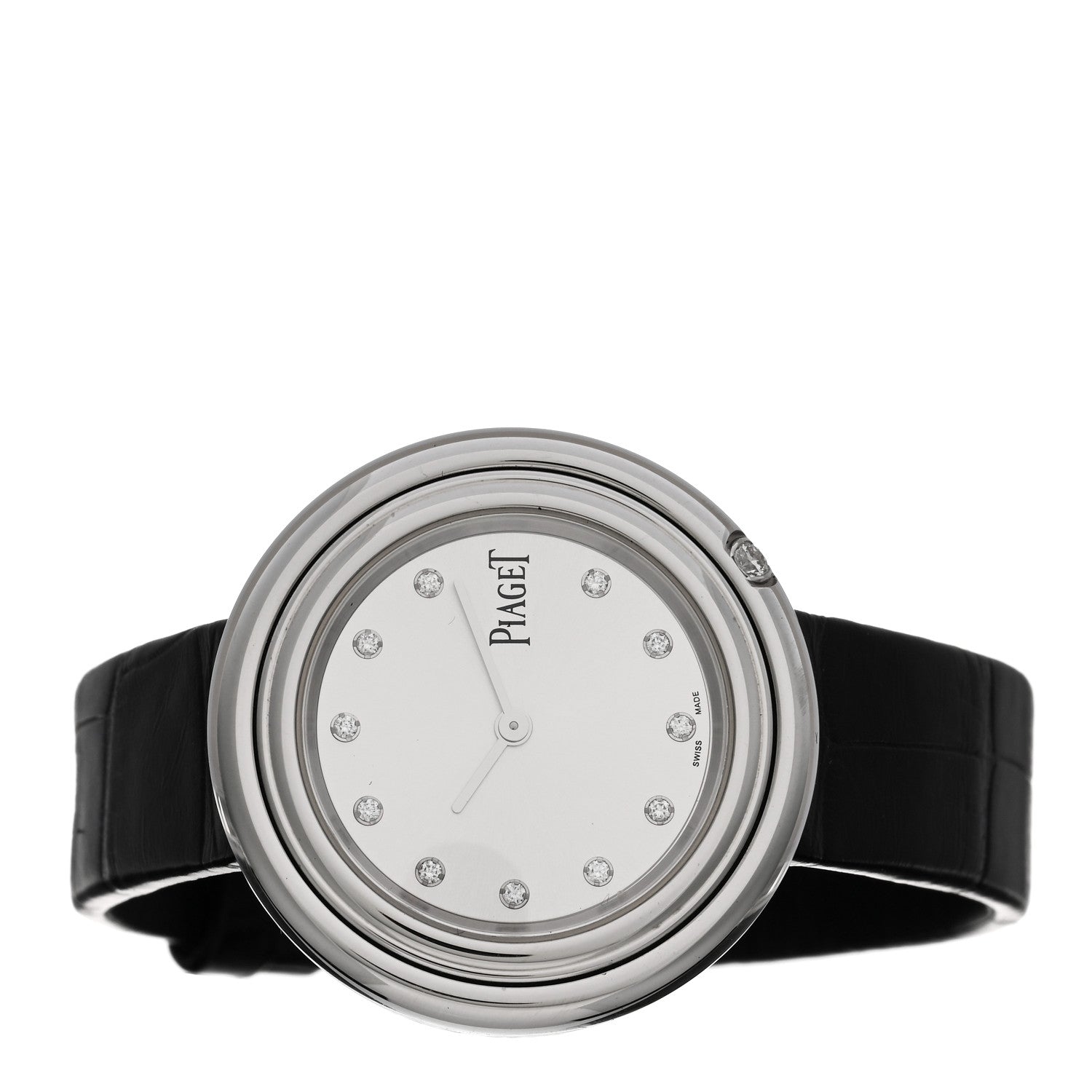 Piaget Stainless Steel Alligator Diamond 33mm Possession Quartz Watch 2 of 5