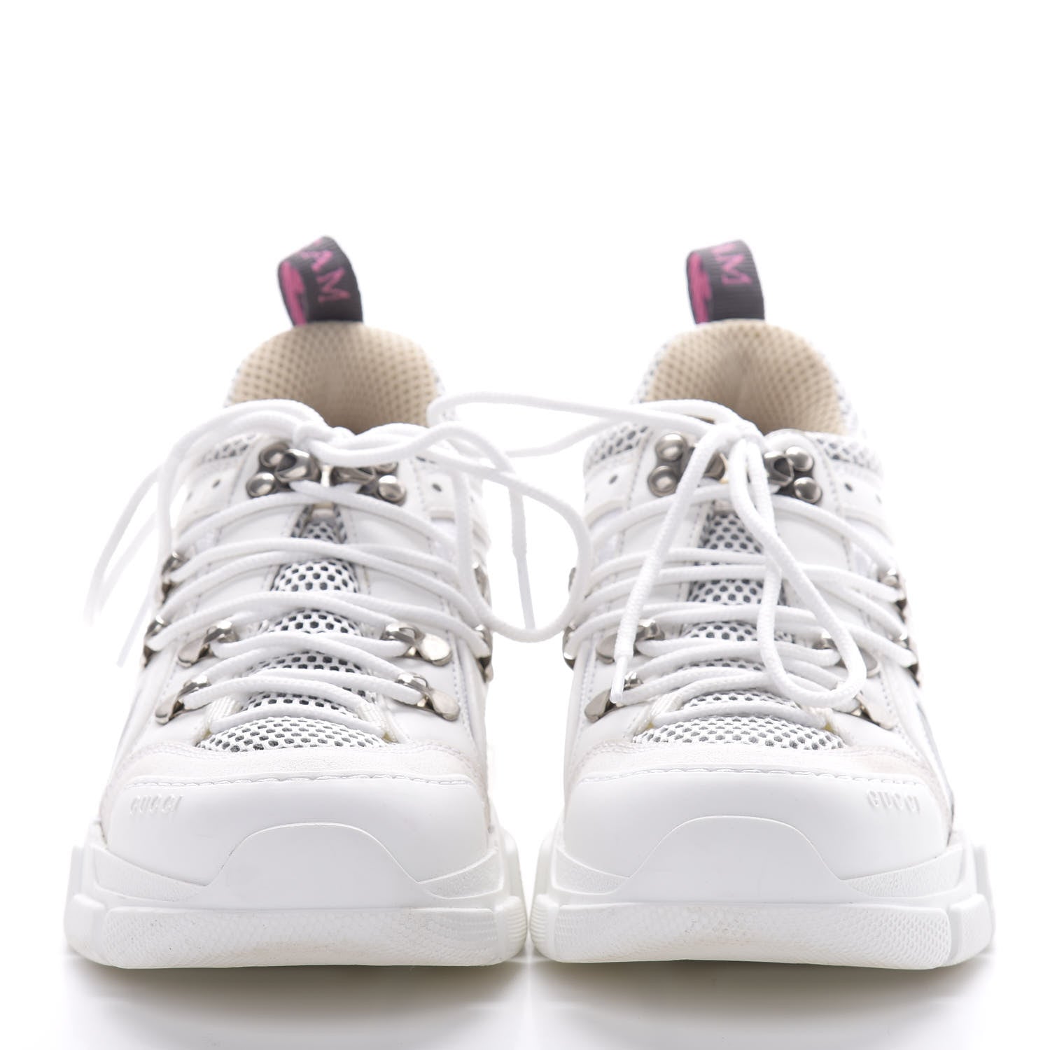 Gucci X SEGA Mesh Calfskin Suede Womens Flashtrek Sneakers 35 Great White 2 of 9