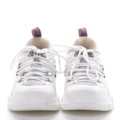 Gucci X SEGA Mesh Calfskin Suede Womens Flashtrek Sneakers 35 Great White 2 of 9
